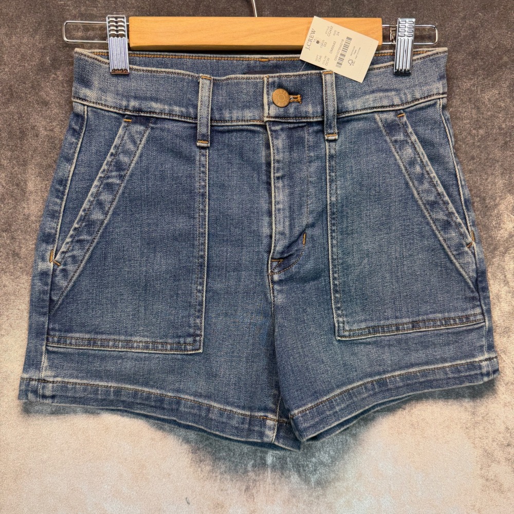 J Crew Denim Shorts Womens Jorts Blue High Rise 24 Patch Pocket Casual Summer